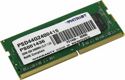 Память DDR4 SODIMM 4Gb, 2400MHz, CL17, 1.2 В, Patriot Memory, Signature (PSD44G240041S) б/у, отказ от покупки, следы монтажа