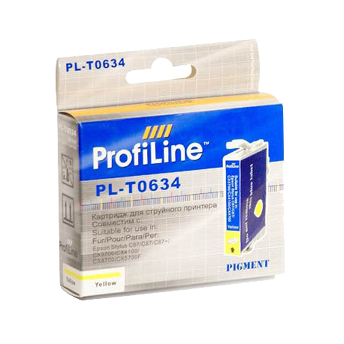 

Картридж струйный ProfiLine PL-0634-Y (634), желтый, совместимый, 250 страниц, для Epson C67/C87/CX3700/CX4100/CX4700