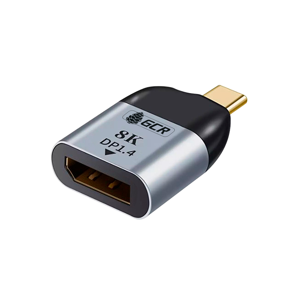 

Переходник (адаптер) USB 2.0 Type-C(M)-DisplayPort (19M) v1.4 4K/8K, серый Greenconnect GCR-UTCDP1 (GCR-53390), GCR-UTCDP1