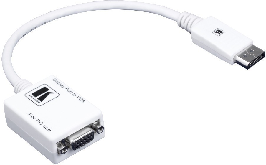 

Кабель-переходник (адаптер) DisplayPort (19M)-VGA(15F), 30 см, белый Kramer (ADC-DPM/GF)