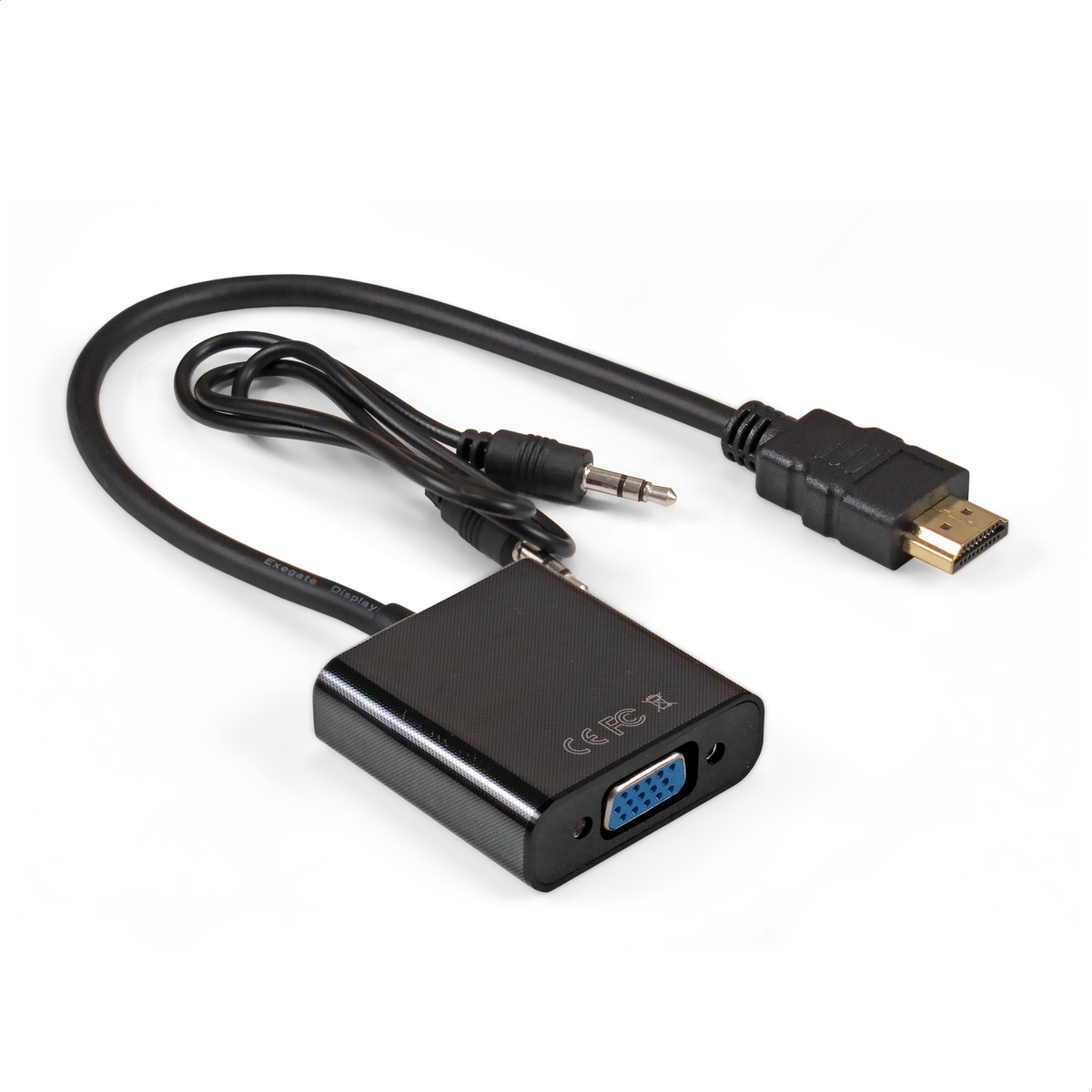 

Кабель-переходник (адаптер) HDMI(19M)-VGA(15F), 30 см, черный Exegate (EX297588RUS)