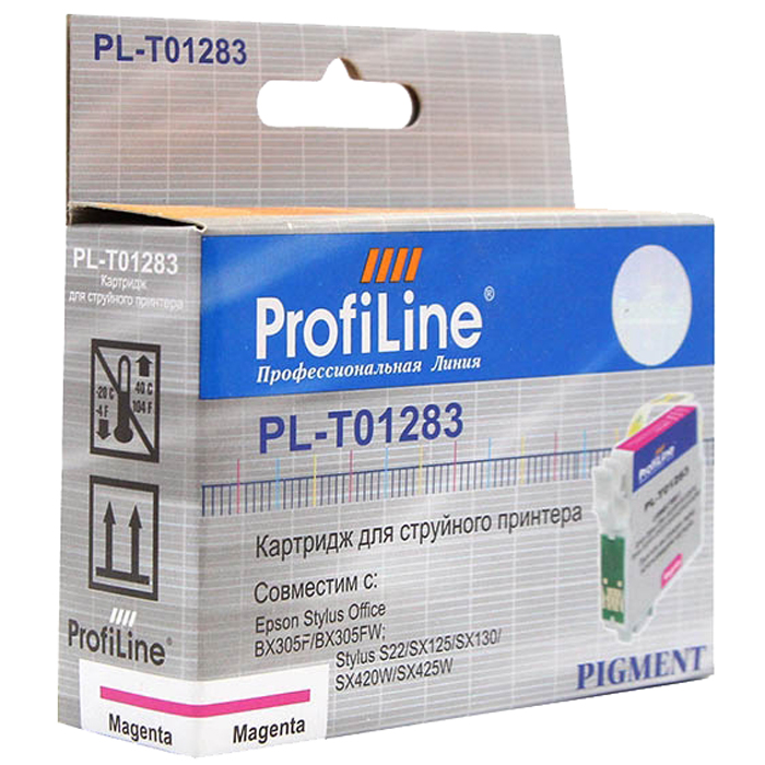 

Картридж ProfiLine PL-1283-M для Epson StylusS22/SX125/SX130/SX420W/SX425W/Office BX305F/BX305FW, пурпурный (PL-T1283)