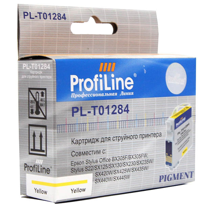 Картридж ProfiLine PL-1284-Y, совместимый, желтый, 180 страниц, для Epson