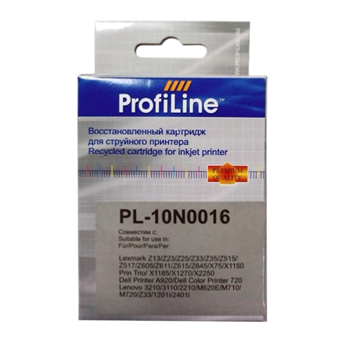 

Картридж струйный ProfiLine PL-10N0016 (10N0016), цветной, совместимый, для Lexmark CJ Z13/CJ Z23/CJ Z24/CJ Z25/CJ Z33/CJ Z34/CJ Z35/Compaq IJ650/X72/X74/X75/Z513/Z515/Z517/Z601/Z602/Z605/Z611/Z612/Z615/Z617/Z640/Z645/X1130/X1150/X1180/X1185/X1190/X1270/X