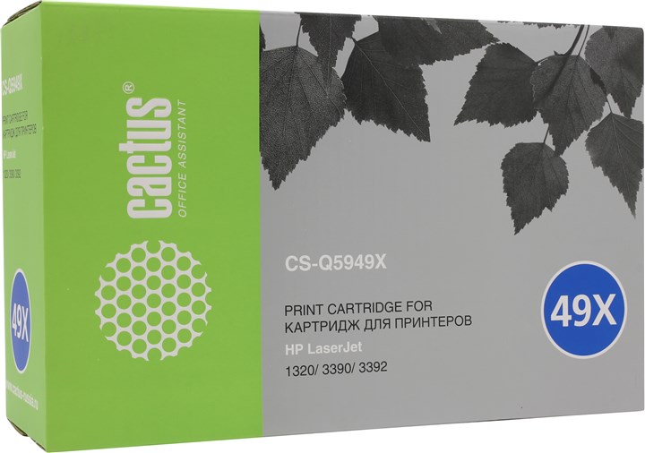 Картридж лазерный Cactus CS-Q5949X (Q5949X), черный, 6000 страниц, совместимый, для LJ 1320tn / 1390 / 1392 б/у, вскрытая упаковка, сорваны пломбы