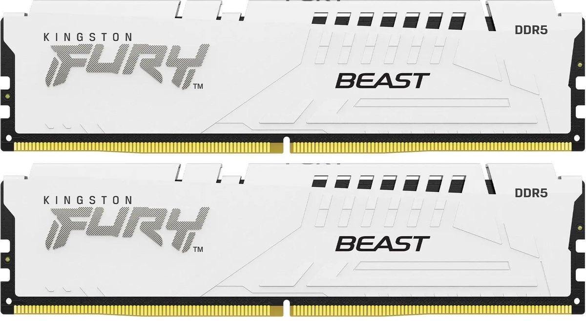 

Комплект памяти DDR5 DIMM 64Gb (2x32Gb), 6000MHz, CL30, 1.4V, Kingston FURY Beast White (KF560C30BWK2-64) Retail, KF560C30BWK2-64