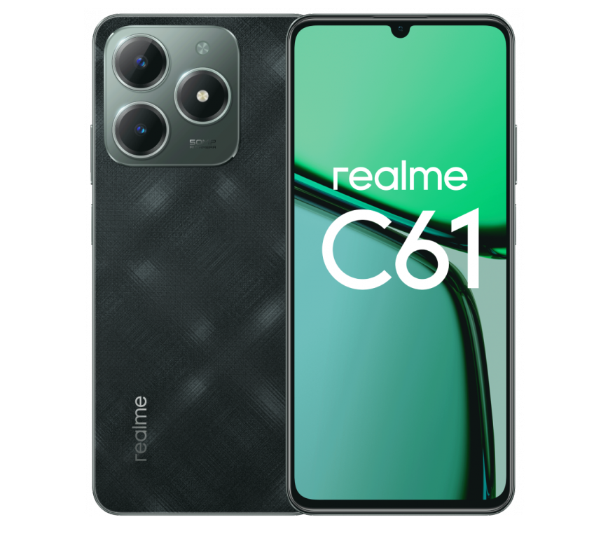 

Смартфон Realme C61, 6.74" 1600x720 IPS, Unisoc T612, 8Gb RAM, 128Gb, 3G/4G, Wi-Fi, BT, 2xCam, 2-Sim, 5000 мА⋅ч, USB Type-C, Android 14, зеленый (RLM-3930.8-128.GN), C61