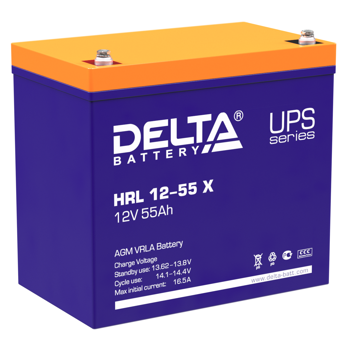 

Аккумуляторная батарея для ИБП Delta HRL 12-55 X, 12V, 55Ah (HRL 12-55 X), Оранжевый, 12-55 X