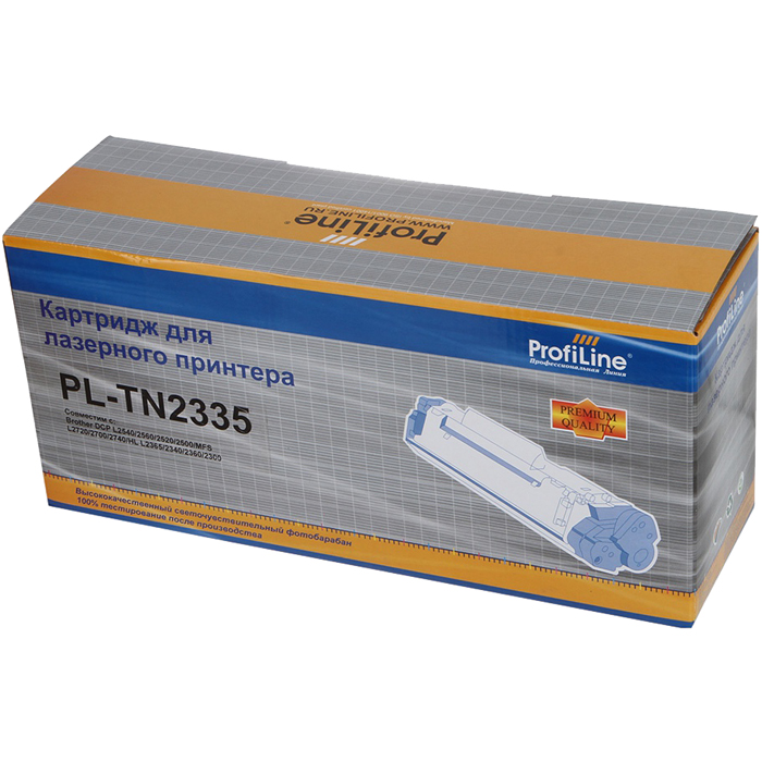 

Картридж лазерный ProfiLine PL-TN-2335 (TN-2335), черный, 1200 страниц, совместимый для Brother HL-L2300DR, HL-L2340DWR, HL-L2360DNR, HL-L2365DWR, DCP-L2500DR, DCP-L2520DWR, DCP-L2540DNR, DCP-L2560DWR, MFC-L2700DWR, MFC-L2720DWR, MFC-L2740DWR