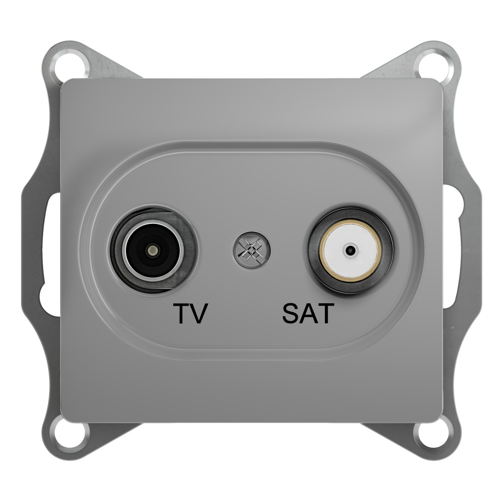 

Розетка 2xTV+SAT Systeme Electric Glossa, алюминий (GSL000397)