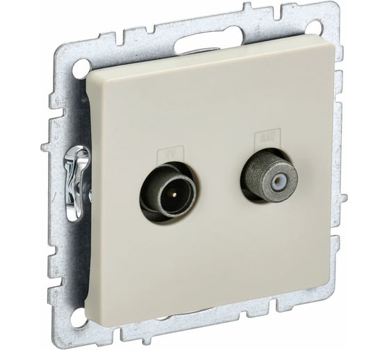 

Розетка 2xTV+SAT IEK BRITE, бежевый (BR-AF20-O-K10)