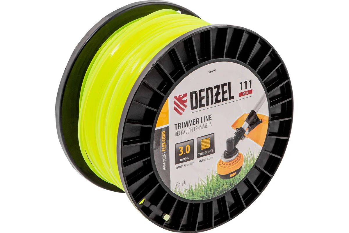 

Леска триммерная Denzel Flex Cord, квадрат 3 мм x 111 м (96294)
