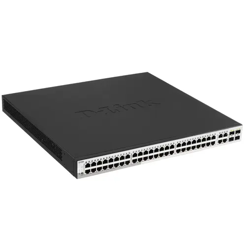 

Коммутатор D-Link DGS-1210-52MP, управляемый, кол-во портов: 48x1 Гбит/с, кол-во SFP/uplink: combo RJ-45/SFP 4x1 Гбит/с, установка в стойку, PoE: 48x30 Вт (макс. 370 Вт) (DGS-1210-52MP/F3A), DGS-1210-52MP