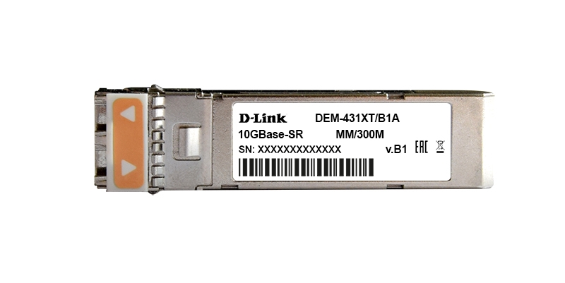 Модуль SFP+ D-Link DEM-431XT, 300 м, LC, Tx:850 нм, Rx:850 нм, 10 Гбит/с, MM, двойной, DDM (DEM-431XT/B1A)