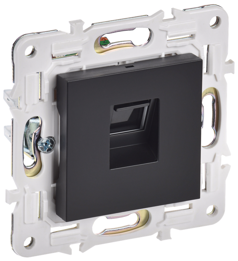 

Розетка RJ-45 скрытый монтаж категория 5e, IP20, черный, IEK SKANDY SK-K01Bl (SK-K10-1-K02), SK-K01Bl