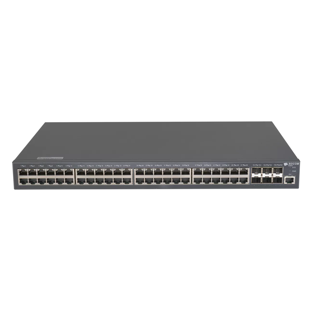 

Коммутатор BDCom S2900-48P6X-760, управляемый, кол-во портов: 48x1 Гбит/с, кол-во SFP/uplink: SFP+ 6x10 Гбит/с, установка в стойку, PoE: 48x30 Вт (макс. 760 Вт) (S2900-48P6X-760), S2900-48P6X-760