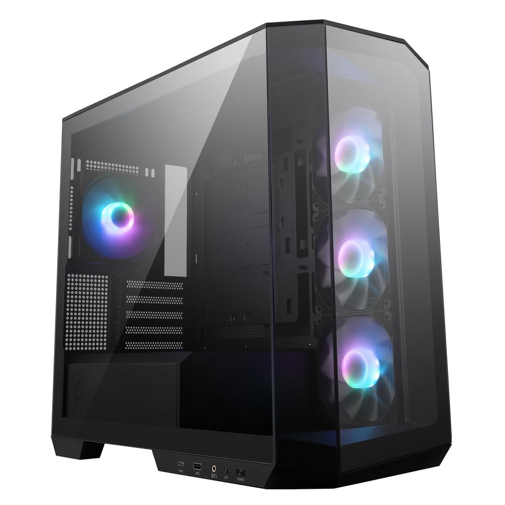 

Корпус MSI MAG Pano M100R PZ, mATX, Mini-Tower, USB 3.2, USB Type-C, RGB подсветка, черный, без БП (306-7G24R22-809), MAG Pano M100R PZ