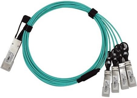 Кабель AOC (Active Optical Cable) LR-Link LRAOC-QSFP+-4SFP+-3M, QSFP+-4xSFP+, 40 Гбит/с, 3 м, бирюзовый (LRAOC-QSFP+-4SFP+-3M)