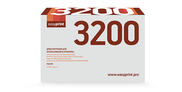 

Драм-картридж EasyPrint DB-3200U (DR-3100/DR-3200) для Brother HL-5240/5270/5280//5340/5350/5370/DCP-8060/8070/MFC-8370/8860/8890 (25000стр), DB-3200U