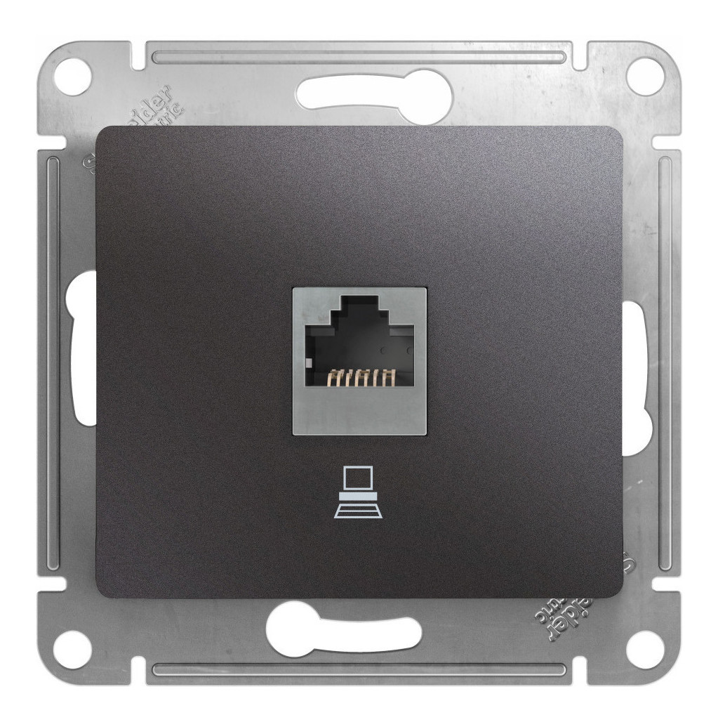 

Розетка RJ-45 скрытый монтаж категория 5e, графит, Systeme Electric GLOSSA (GSL001381K)