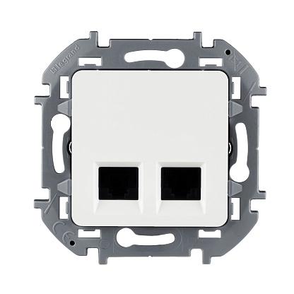 

Розетка RJ-45+RJ-45 скрытый монтаж категория 5e, белый, Legrand Inspiria (673835)