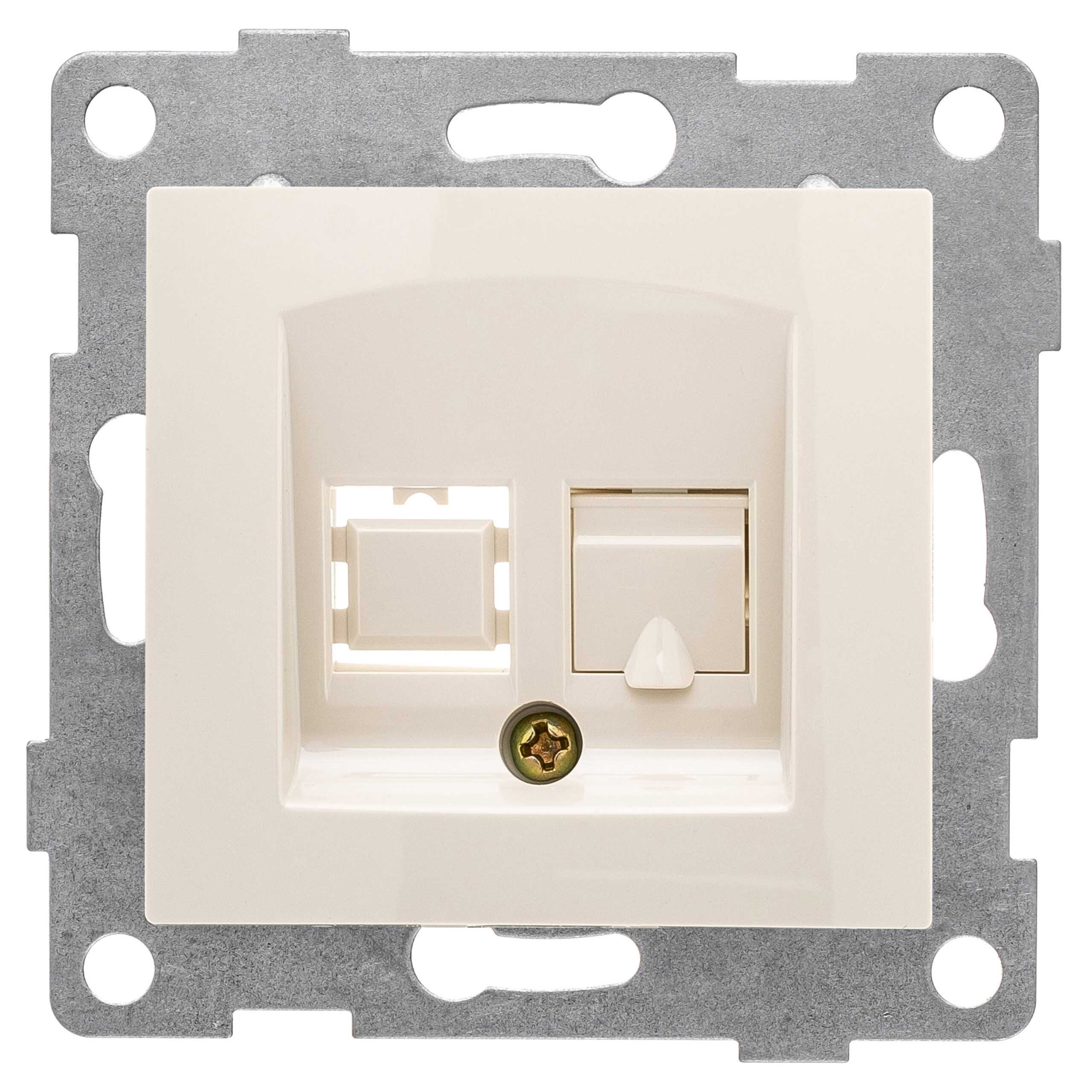 

Розетка RJ-45 скрытый монтаж категория 5e, IP20, бежевый, GUSI Electric Bravo (С10К1-003)
