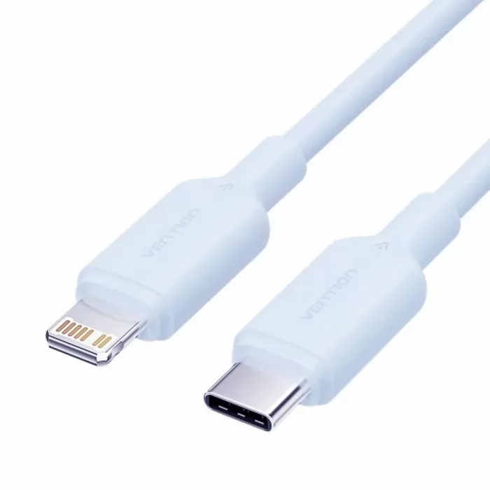 

Кабель USB Type-C-Lightning 8-pin, быстрая зарядка, 3А, 20 Вт, 1 м, синий, Vention (LAKSF)