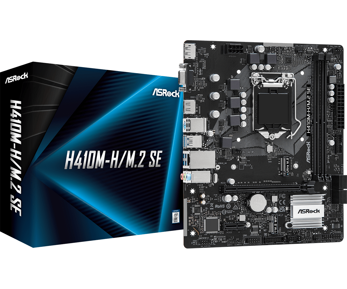 Материнская плата ASRock H410M-H/M.2 SE, Socket1200, Intel H370, mATX