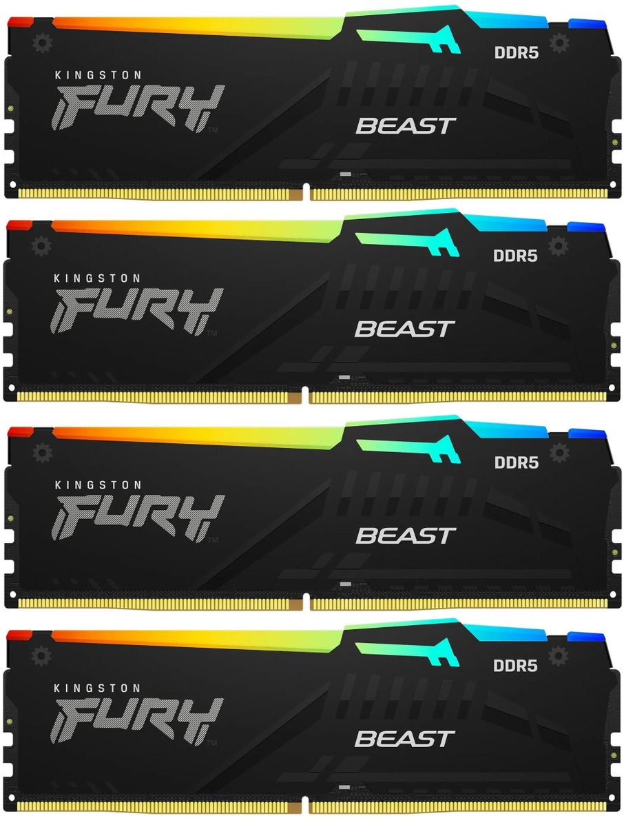 

Комплект памяти DDR5 DIMM 64Gb (4x16Gb), 5600MHz, CL40, 1.25V, Kingston FURY Beast (KF556C40BBAK4-64) Retail, KF556C40BBAK4-64