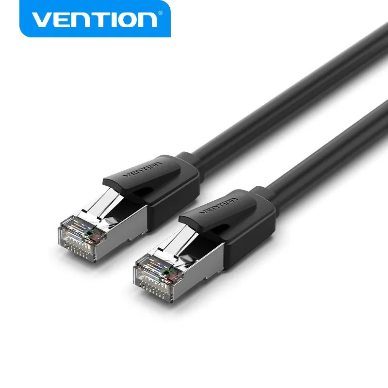

Патч-корд SFTP кат.8, 3 м, RJ45-RJ45, черный, CU, экранированный, Vention (IKKBI)