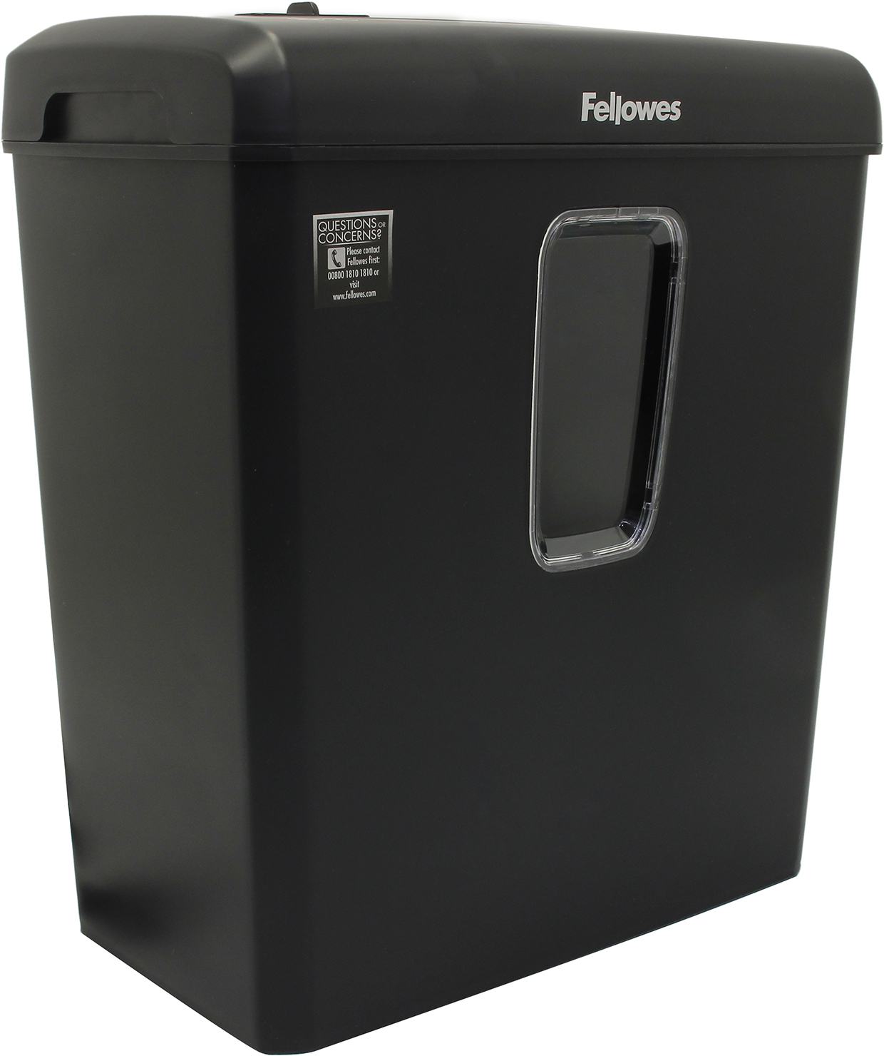 Шредер FELLOWES PowerShred P-30C, секретность P-4, 300 см/мин., перекрестный - 4 мм x 3.4 см, объем 15 л, кол-во листов до 6 шт., скрепки, скобы, карты, черный (FS-60081)