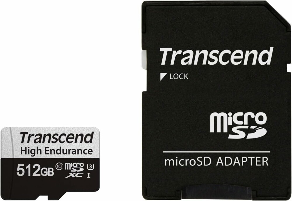 Карта памяти 512Gb microSDXC Transcend Class 10 UHS-I U3 + адаптер (TS512GUSD350V)