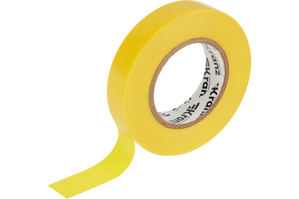 Изолента Kranz, 130 мкм/15 мм/25 м, желтая