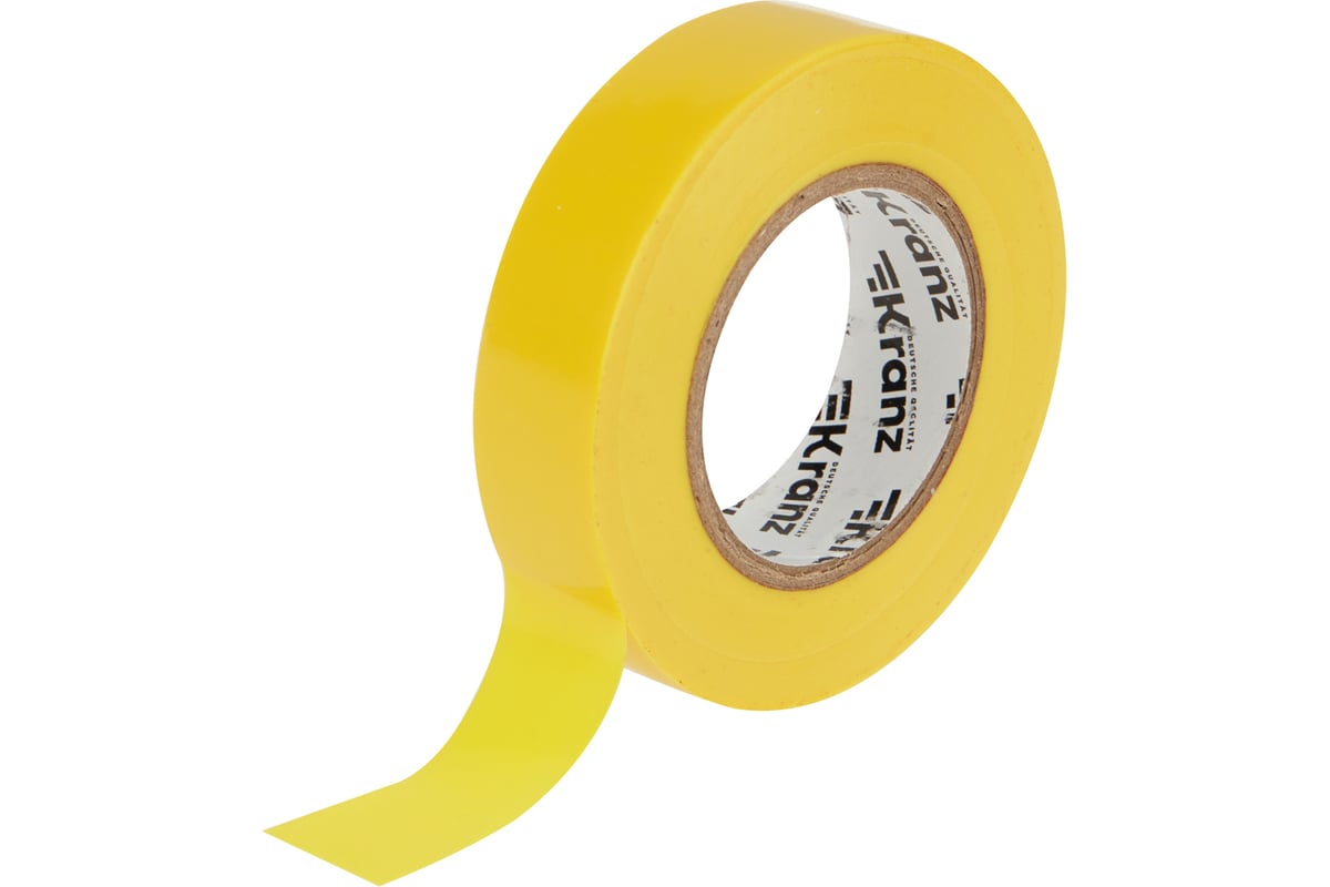 

Изолента ПВХ, 130 мкм/19 мм/25 м, желтая, Kranz (KR-09-2202)