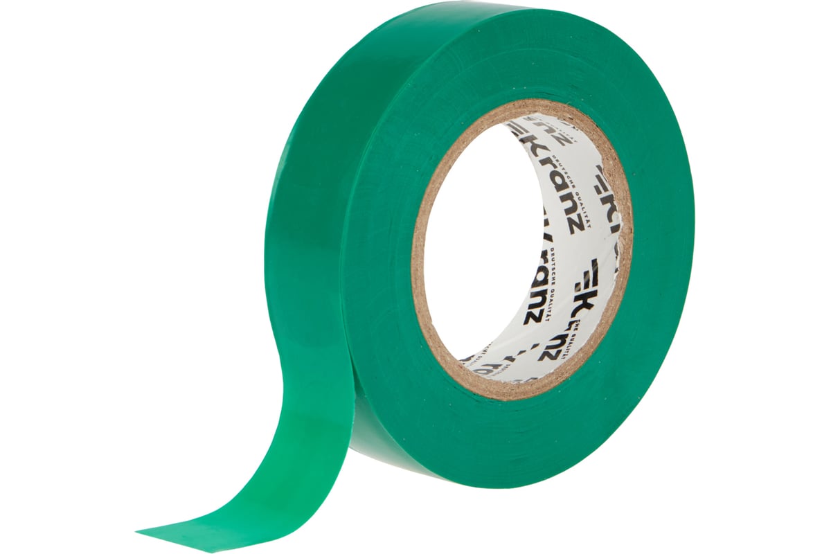 

Изолента ПВХ, 130 мкм/19 мм/25 м, зеленая, Kranz (KR-09-2203)