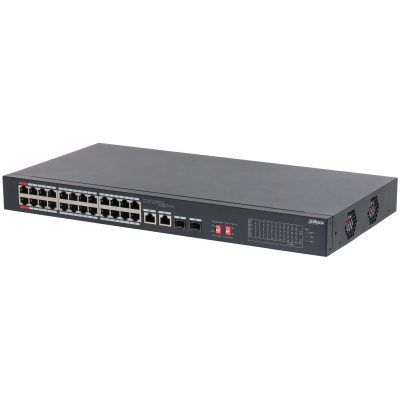 

Коммутатор Dahua S3226-24ET-240, кол-во портов: 24x100, кол-во SFP/uplink: combo RJ-45/SFP 4x1 Гбит/с, установка в стойку, PoE: 24x90 Вт (макс. 240 Вт) (DH-S3226-24ET-240), S3226-24ET-240