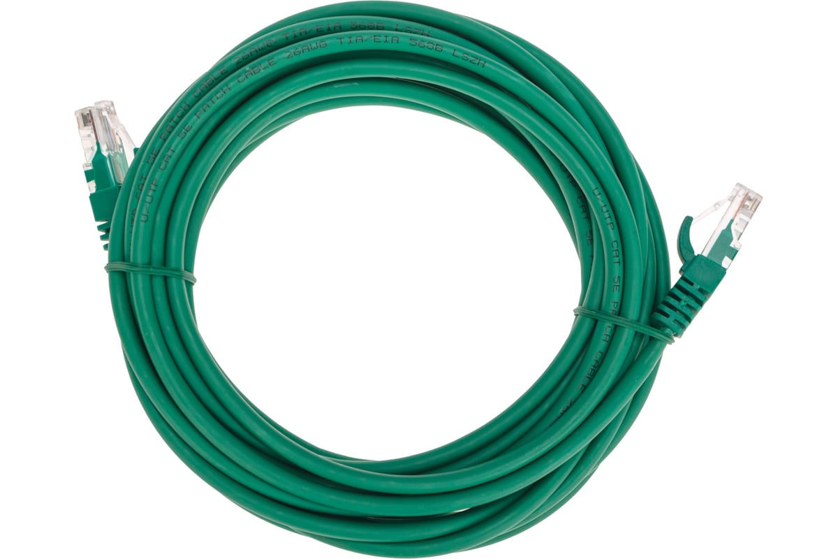 

Патч-корд UTP кат.5e, 5 м, RJ45-RJ45, зеленый, CU, LSZH, REXANT (02-0106-5)