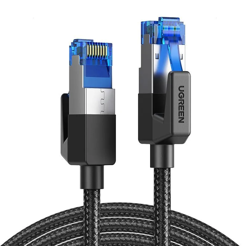 

Патч-корд SSTP кат.8, 3 м, RJ45-RJ45, черный, CU, экранированный, UGREEN NW153 (80432), NW153