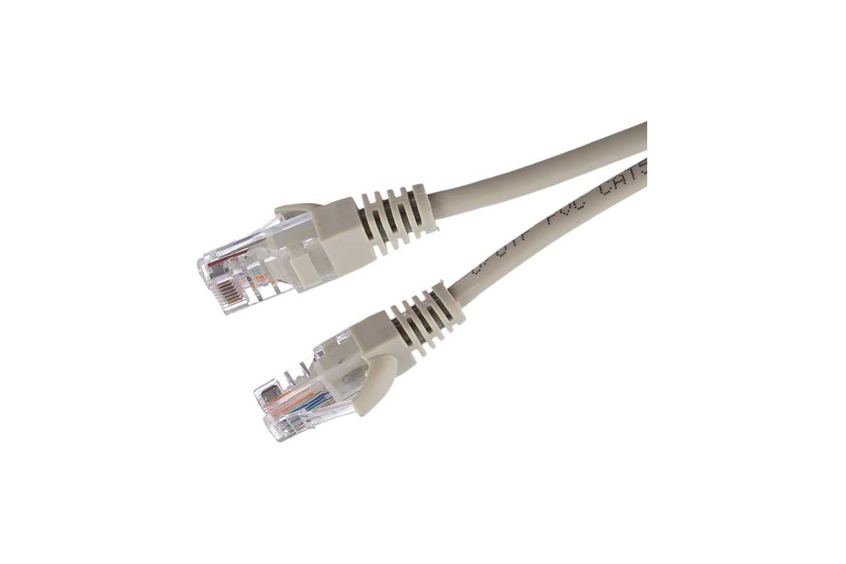 Патч-корд UTP кат5e 1 м RJ45-RJ45 серый CCA GoPower 00-00029034 90₽