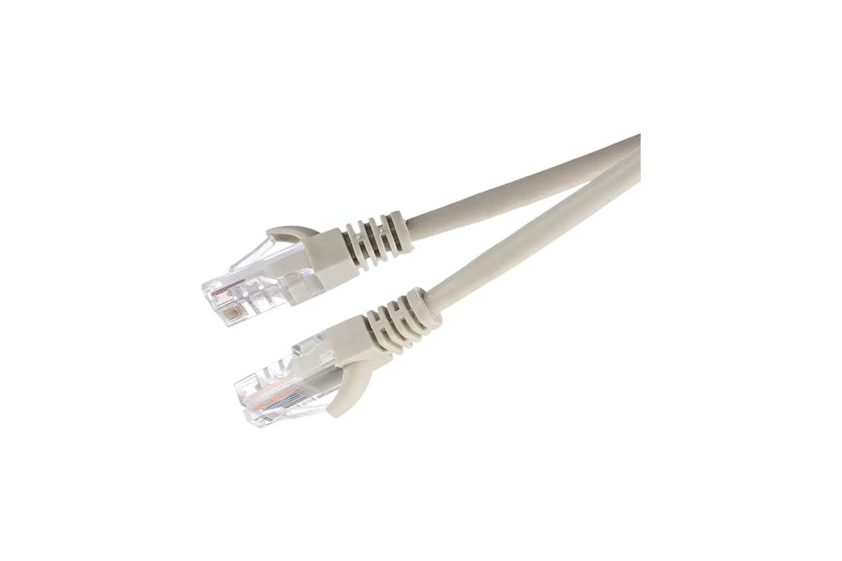 Патч-корд UTP кат5e 5 м RJ45-RJ45 серый CCA GoPower 00-00029037 175₽