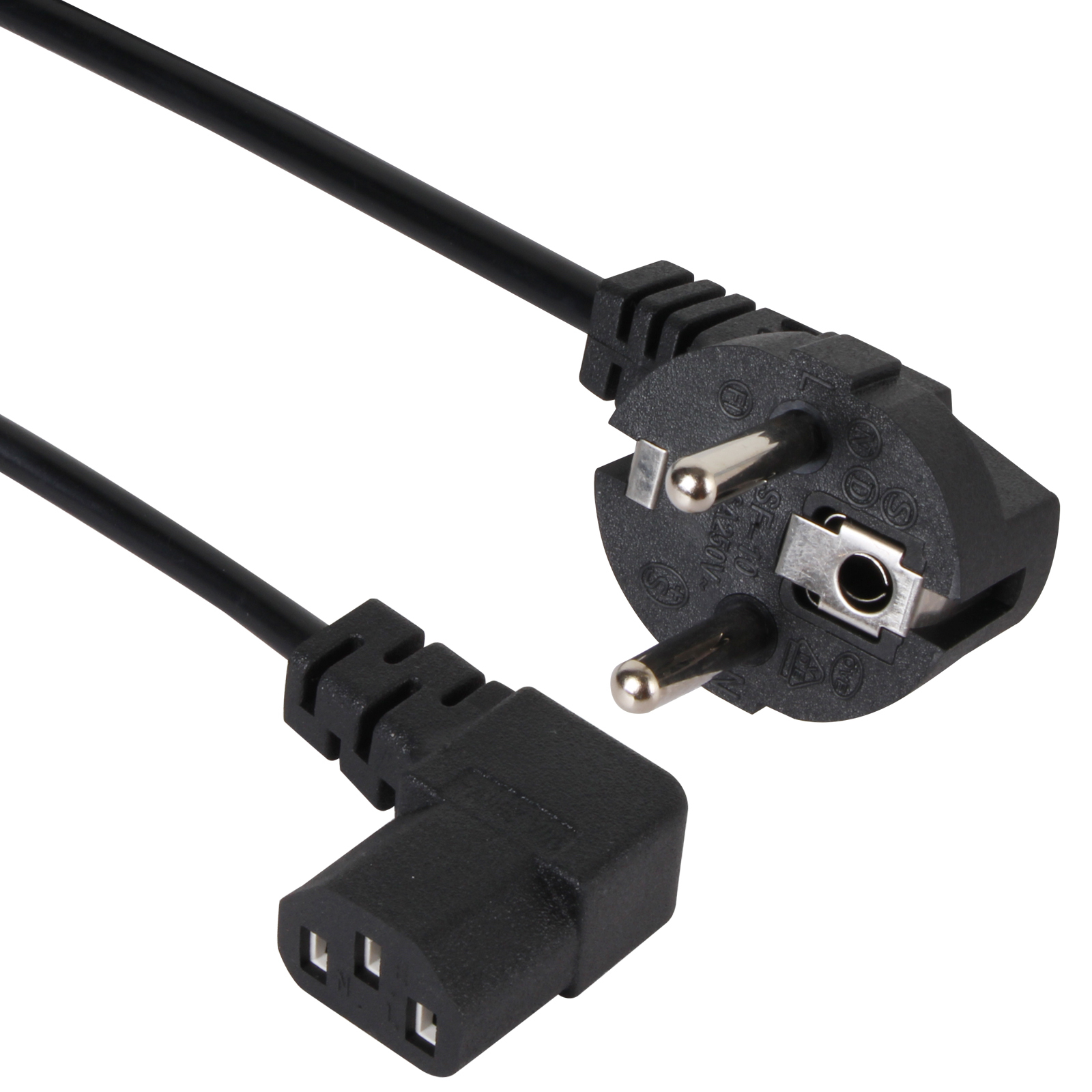 

Кабель питания IEC-320-C13-Schuko (Euro)(M) угловая вилка/угловой штекер, 3А, 1.8 м, черный iOpen ACE021R (ACE021R-1.8M), ACE021R