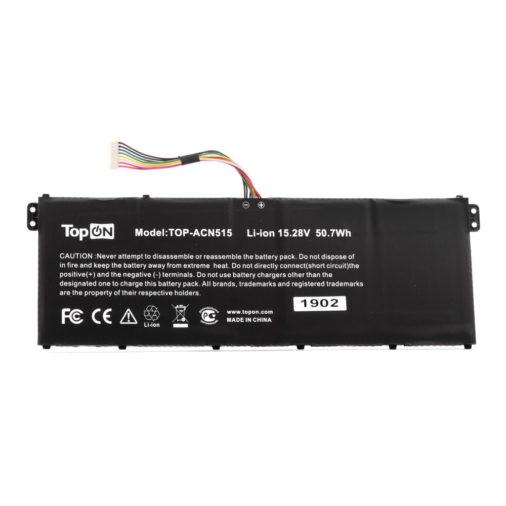 

Аккумуляторная батарея TopON TOP-ACN515 для Acer, 15.2V, 3.2 А·ч, черный (TOP-ACN515), TOP-ACN515