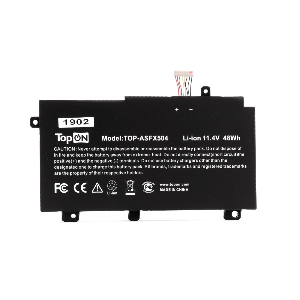 

Аккумуляторная батарея TopON TOP-ASFX504 для Asus, 11.4V, 4.21 А·ч, 48Wh, черный (TOP-ASFX504), TOP-ASFX504