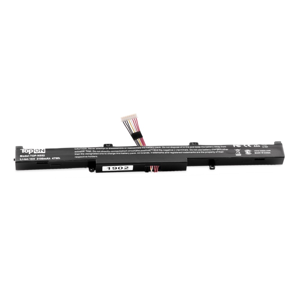 

Аккумуляторная батарея TopON TOP-N552 для Asus, 15V, 3.1 А·ч, 47Wh, черный (TOP-N552), TOP-N552