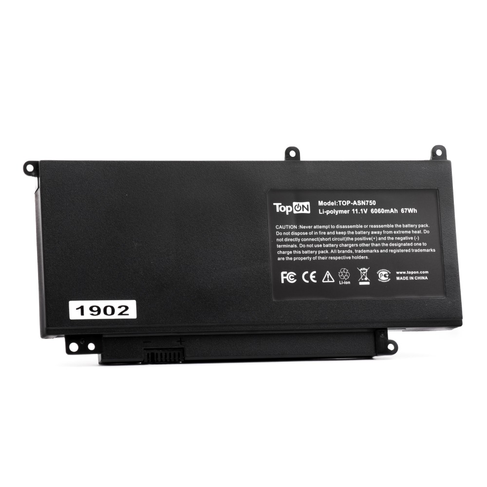 

Аккумуляторная батарея TopON TOP-ASN750 для Asus, 11.1V, 6.06 А·ч, 67Wh, черный (TOP-ASN750), TOP-ASN750