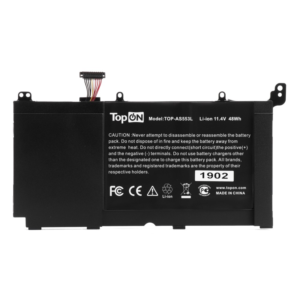 

Аккумуляторная батарея TopON TOP-AS553L для Asus, 11.4V, 4.11 А·ч, 48Wh, черный (TOP-AS553L), TOP-AS553L