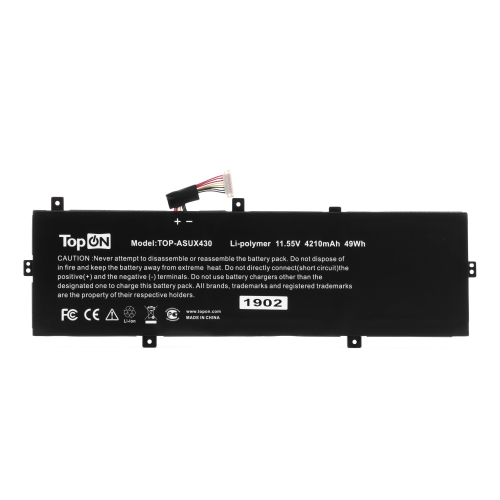 

Аккумуляторная батарея TopON TOP-ASUX430 для Asus, 11.6V, 4.21 А·ч, 49Wh, черный (TOP-ASUX430), TOP-ASUX430