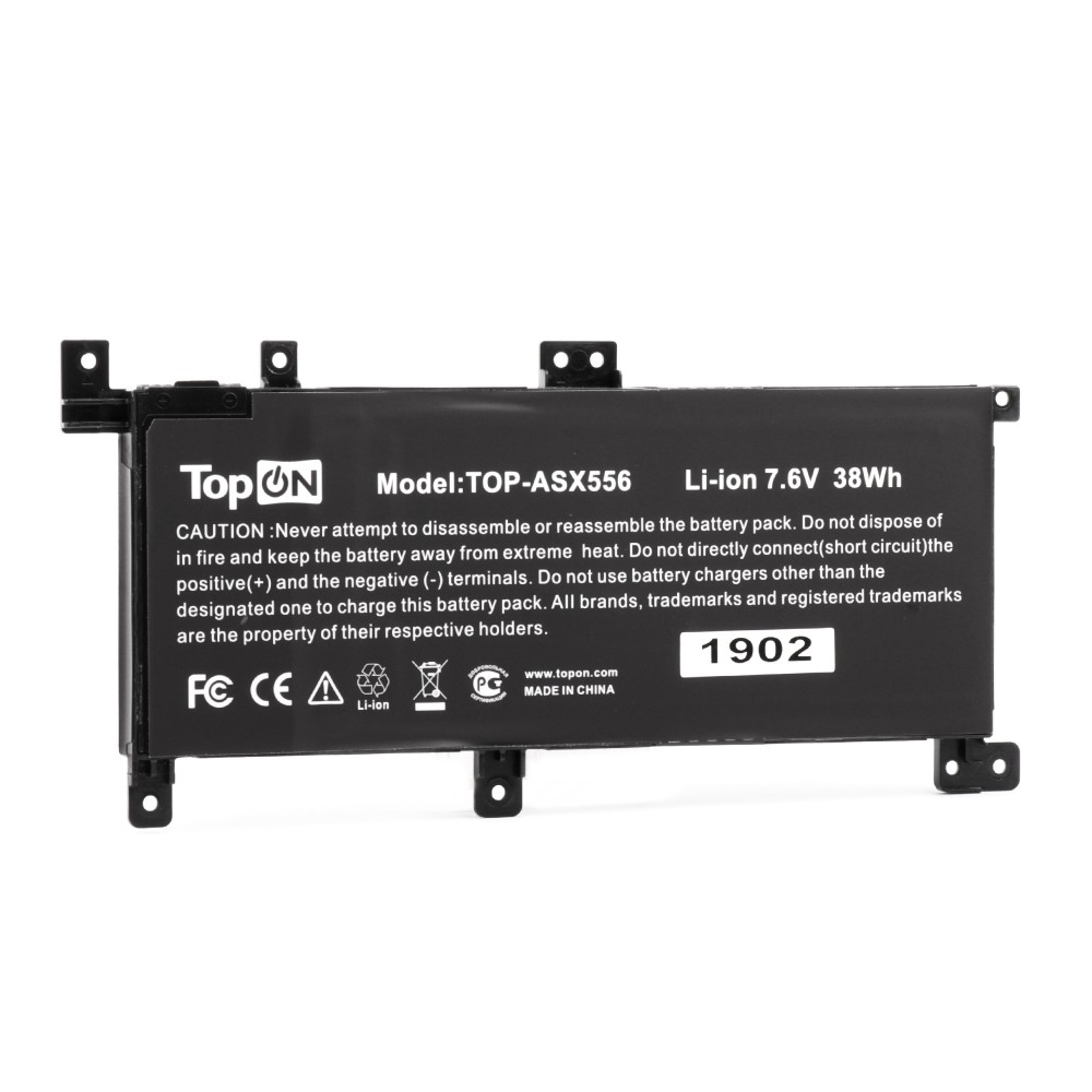 

Аккумуляторная батарея TopON TOP-ASX556 для Asus, 7.6V, 4.84 А·ч, 38Wh, черный (TOP-ASX556), TOP-ASX556