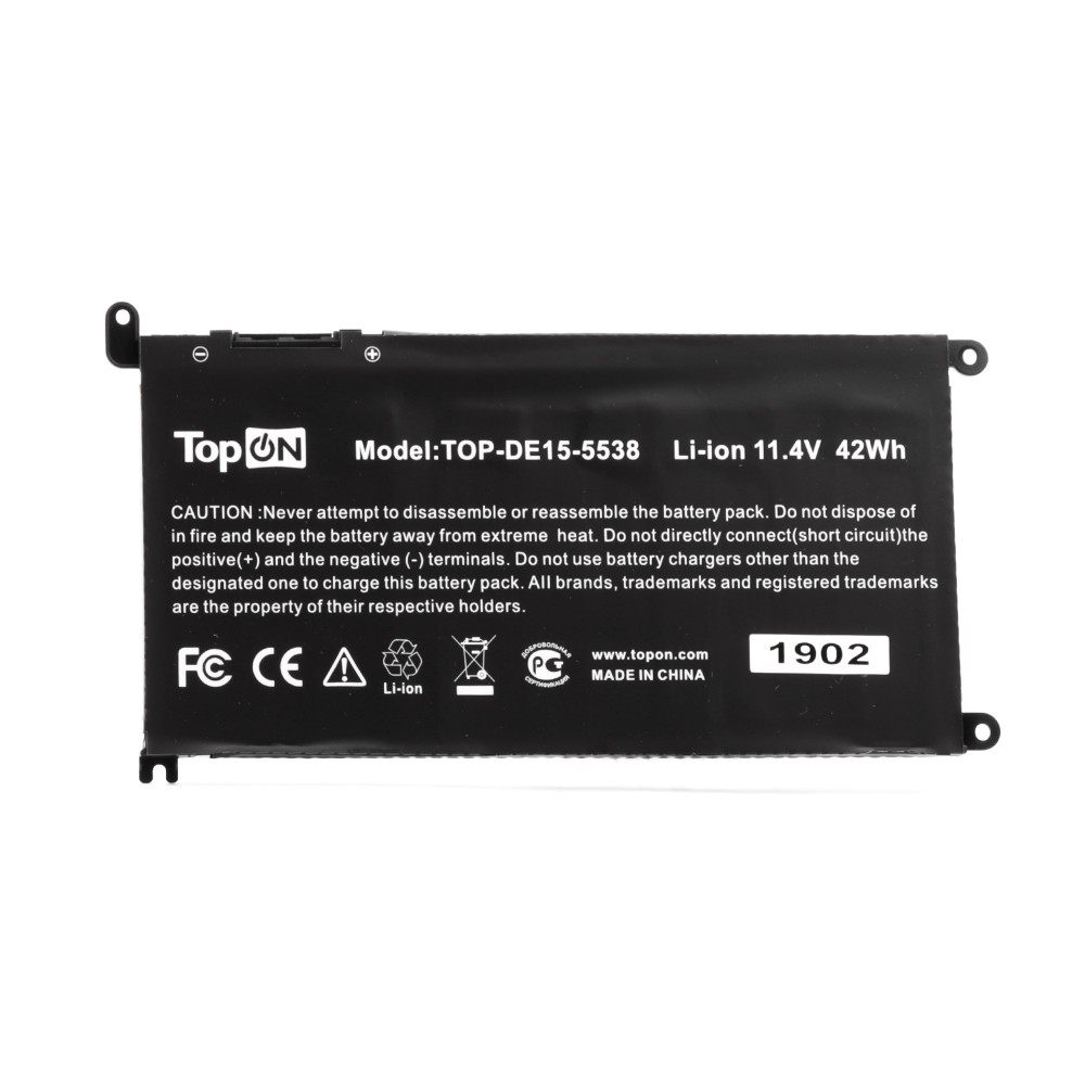 

Аккумуляторная батарея TopON TOP-DE15-5538 для Dell, 11.4V, 3.5 А·ч, 42Wh, черный (TOP-DE15-5538), TOP-DE15-5538