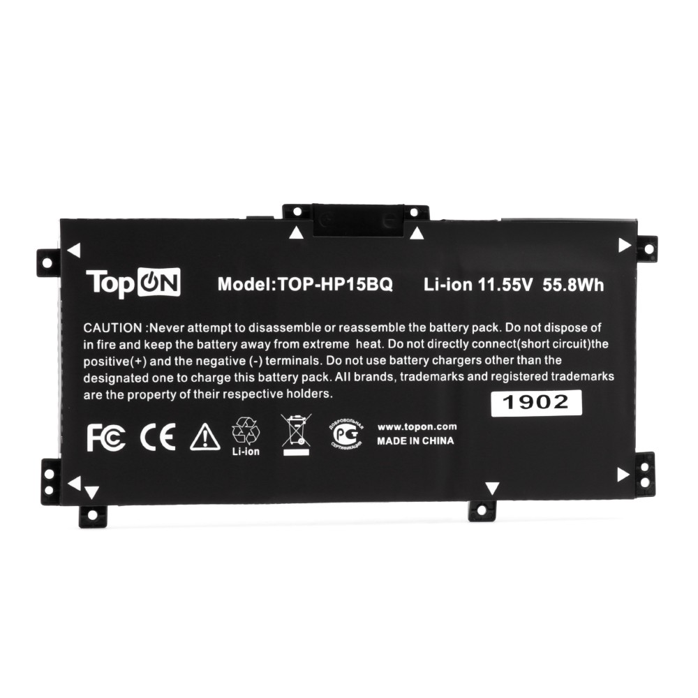 

Аккумуляторная батарея TopON TOP-HP15BQ для HP, 11.6V, 4.6 А·ч, 55.8Wh, черный (TOP-HP15BQ), TOP-HP15BQ